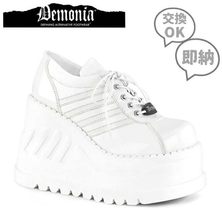 楽天市場】demonia デモニア 厚底 スニーカー 白 ホワイト 靴  