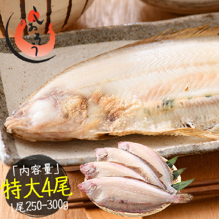 楽天市場 笹カレイ かれい カレイ 干物 浜田 約250 300g 4尾 特大サイズ 約30 35cm前後 島根県産 港ダイニングしおそう
