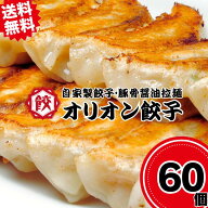送料無料 宇都宮産餃子 60個入り 冷凍餃子 にんにく有り オリオン餃子 専用タレ付き お取り寄せ 栃木名物…