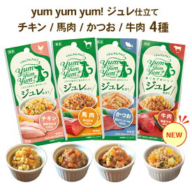 yumyumyum トッピング ジュレ仕立て チキン かつお 馬肉 牛肉 30g 犬用 ドッグフード | 国産 無添加 国産原材料使用 ごはん ウェット フード 水分補給 ゼリー ジュレ 食いつき 美味しい pet 【賞味期限：27/08〜】パグ