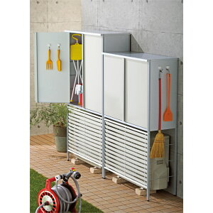 ガルバ製逆ルーバー室外機カバー 収納庫付き ミドル エアコン室外機カバー H808H2 \レビューキャンペーン開催中/