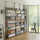 【最大8000円OFFクーポン 11月11日1：59迄】 コンパクト設置薄型コミックラック 幅81cm 突っ張り収納 ラック 本棚 シェルフ 588916