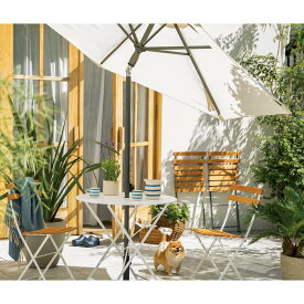 レビュー記入でクーポン配布 ガーデンテーブル ガーデンファニチャー フランス製ナチュラルシリーズ テーブル径77cm G72502