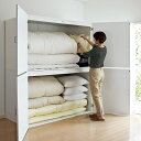 【最大8000円OFFクーポン 1／16 1：59迄】 たっぷり奥行77cm モダン布団タンス 幅150cm ワードローブ クローゼット 衣類収納 633344 ＼LINE友だち登録でクーポン／