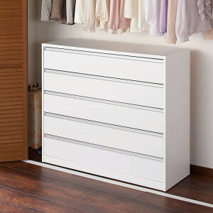 \最大8000円オフクーポン 10月27日9時59分迄/ 気軽に動かせる隠しキャスター付きワイドクローゼットチェスト 幅120cm・5段高さ105cm 押入れ クローゼット収納 衣類収納 590119