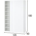 【最大5000円OFFクーポン 2月16日迄】 光沢仕様 引き戸壁面収納本棚 幅120奥行40高さ180cm CD DVDラック 本棚 ラック シェルフ 628025 ＼LINE友だち登録でクーポン／