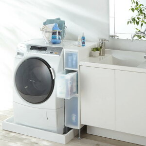 \LINE友だち登録で500円オフクーポン/ 防水パンや段差がまたげる隙間収納 アジャスター付きストッカー ミドルタイプ 幅17cm奥行46.5cm高さ92cm 引き出し中2深1 洗面所収納 隙間収納 トイレ 洗