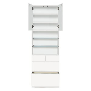 \LINE友だち登録で500円オフクーポン/ 美しくしまうハイクラス壁面収納シリーズ 収納庫 LED付きオープン 引き出し 幅58cm コレクションケース ディスプレイラック 飾り棚 本棚 ラック シェル