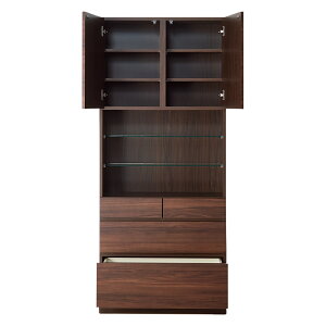 \LINE友だち登録で500円オフクーポン/ 美しくしまうハイクラス壁面収納シリーズ 収納庫 LED付きオープン 引き出し 幅78cm コレクションケース ディスプレイラック 飾り棚 本棚 ラック シェル