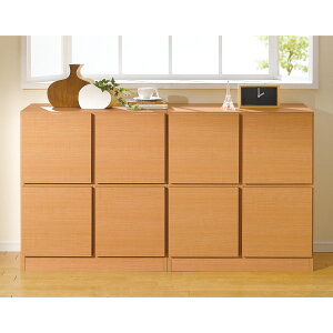 \LINE友だち登録で500円オフクーポン/ スクエアリビングキャビネット 2段扉&引き出し キャビネット リビングボード リビング収納 530520