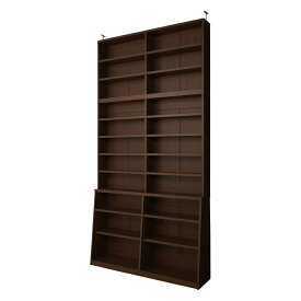 【クーポン8月20日迄】 ≪幅90cm本体高さ232.5cm≫ 脚元安定1cmピッチ棚板頑丈薄型書棚 突っ張りタイプ 突っ張り収納 ラック 本棚 シェルフ 627513 ＼LINE友だち登録でクーポン／