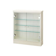 【クーポン7月26日迄】 ≪幅80cm奥行20cm高さ70cm≫ LEDガラス収納カウンター キッチンカウンター下収納 …