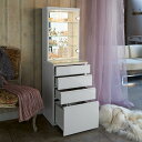 【クーポン全品10％OFF 11/11 1：59迄】 LEDライト付き 楽屋ドレッサーシリーズ ガラスキャビネット付き チェスト 幅45cm リビング リビング収納 585303