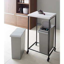 【クーポン最大5千円OFF 2/19 20時から4h限定】 マーブル天板ダストペール用キッチンワゴン 幅47cm リビング ダストボックス H96335 ＼LINE友だち登録でクーポン／