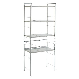 【楽天1位】 ステンレス棚ダストボックス上幅伸縮ラック 棚4段 レンジ台 キッチンラック キッチン収納 H91706 ＼LINE友だち登録でクーポン／