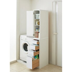 サイズが豊富な光沢すき間収納庫 幅25cm・奥行55cm スライド可動棚タイプ 洗面所収納 隙間収納 トイレ 洗面所 ランドリー収納 587522