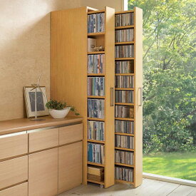 1cmピッチ スライド式すき間収納ワゴン単体 幅16cm （CD収納用 可動棚板8枚タイプ） CD DVDラック 本棚 ラック シェルフ 588806