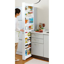 ［幅22奥行55cm］ リバーシブルキッチンすき間収納ワゴン 日本製 キッチンストッカー 隙間収納 キッチン収納 630044