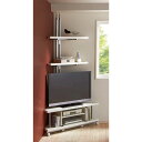 突っ張り式コーナー用ラック 幅90cm・2段 【テレビ上の空間を有効活用】 スチール メタルラック 本棚 ラック シェルフ 628501 ＼LINE友だち登録でクーポン／