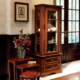 【クーポン配布 楽天スーパーSALE中】 イタリア製クラシック ガラスコレクションキャビネット キャビネット リビングボード リビング収納 585358