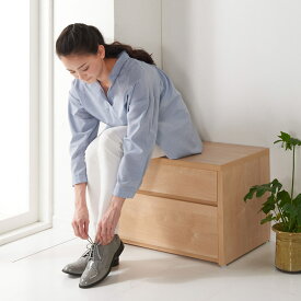 【楽天1位】 耐荷重100kg！組み立て不要 収納庫付ベンチ 引き出しタイプ・幅60cm奥行41cm 玄関周り雑貨 下駄箱 玄関収納 590322
