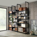 ブルックリンテイスト頑丈突っ張りラック 幅60cm奥行43cm高さ218-250cm 突っ張り収納 ラック 本棚 シェルフ 588507