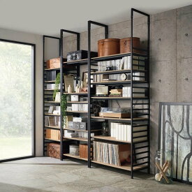 ブルックリンテイスト頑丈突っ張りラック 幅75cm奥行43cm高さ218-250cm 突っ張り収納 ラック 本棚 シェルフ 588508 ＼LINE友だち登録でクーポン／