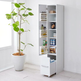 引き出して使える頑丈ワゴン付き キッチンストッカー 幅30cm キッチンストッカー 隙間収納 キッチン収納 586907