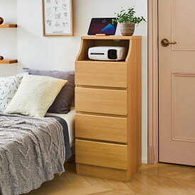 【クーポン配布 楽天スーパーSALE中】 組立も簡単！ぴったりサイズがみつかるチェスト 4段・高さ112cm幅44cm リビング リビング収納 590124