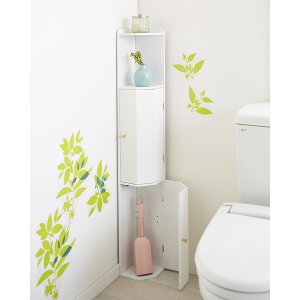 こだわりトイレの木製コーナーラック 高さ120cm トイレ収納 ラック トイレ 洗面所 ランドリー収納 541632