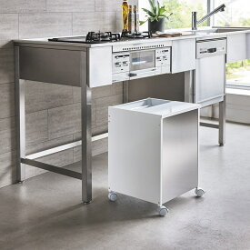 幅40cm 日本製 ゴミが見えにくいのに捨てやすい すっきり収まるステンレスダストワゴン リビング ダストボックス 629807