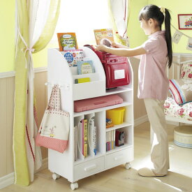 絵本ラック 絵本棚 キッズ ベビー 【楽天1位】 ［国産］明日の準備ラクラク！しつけマルチワゴン（A4ランドセル対応） 529609