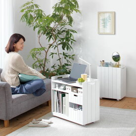 隠せるリビング整理ワゴン 収納タイプ 幅60cm 収納ボックス 小物収納 フリーボックス 628707