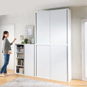 大量収納が自慢の引き戸式本棚 幅120本体高さ228cm 奥行40cm CD DVDラック 本棚 ラック シェルフ 628036 ＼LINE友だち登録でクーポン／