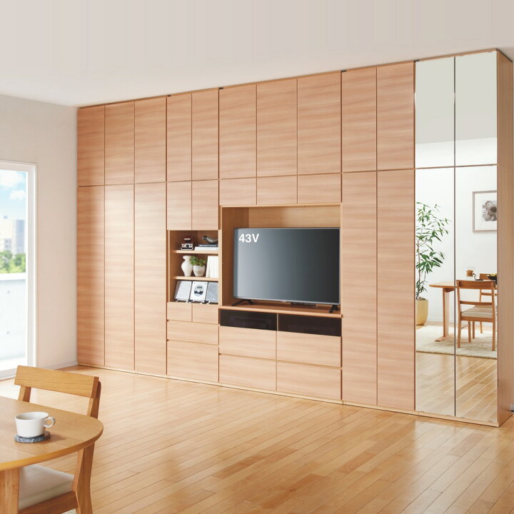 楽天市場】壁面収納テレビ台 幅120cm ハイタイプ 【生活感を隠す 