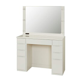 NEWモデル‐LEDライト付きドレッサーシリーズ ドレッサー 幅99cm ドレッサー 化粧台 鏡台 小物収納 フリーボックス 626402 ＼LINE友だち登録でクーポン／