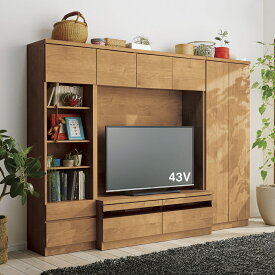 テレビ台 幅120.5高さ166.5cm 【天然木調ハイバックシリーズ 】 壁面収納テレビ台 テレビ台 テレビボード 587808 ＼LINE友だち登録でクーポン／