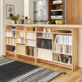 【クーポン最大5千円OFF 1/24 20時から4h限定】 播磨の国からの贈り物 スタイリッシュ＆たっぷり収納頑丈本棚 幅74奥行31.5高さ89cm キッチンカウンター下収納 キッチン収納 588617 ＼LINE友だち登録でクーポン／