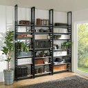 ブルックリンテイスト頑丈突っ張りラック 幅75cm奥行23cm高さ218-250cm 突っ張り収納 ラック 本棚 シェルフ 588502 ＼LINE友だち登録でクーポン／