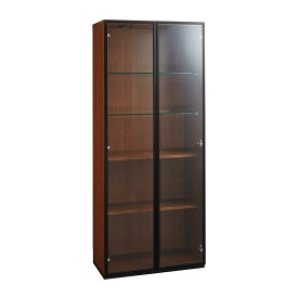 キャビネット リビングボード リビング収納 Sorrento/ソレント リビングキャビネット 幅76高さ183cm ガラス扉 LED照明付き H75514