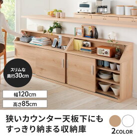【クーポン最大5千円OFF 1/24 20時から4h限定】 ≪高さ85cm≫ 狭いカウンター天板下にもすっきり納まる収納庫 幅120cm 電話 FAX台 多段 リビング収納 629104 ＼LINE友だち登録でクーポン／