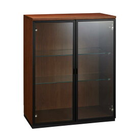 キャビネット リビングボード リビング収納 Sorrento/ソレント リビングキャビネット 幅76高さ95cm ガラス扉 LED照明付き H75510