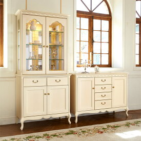 エレガントクラシックサイドボード（リビングキャビネット） 幅114cm高さ82cm キャビネット リビングボード リビング収納 H90805 ＼LINE友だち登録でクーポン／