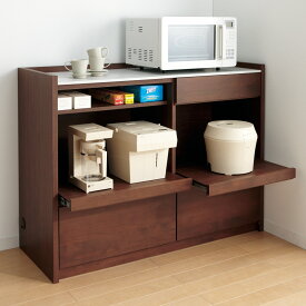 【クーポン最大5千円OFF 1/24 20時から4h限定】 アルダー天然木人工大理石トップ 間仕切り家電収納キッチンカウンター 幅120cm キッチンカウンター キッチン収納 586416 ＼LINE友だち登録でクーポン／