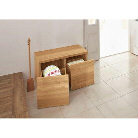 【クーポン配布 楽天スーパーSALE中】 収納ワゴン付きリビングベンチ2連 幅81cm奥行40cm高さ44cm 収納ボックス 小物収納 フリーボックス 588115