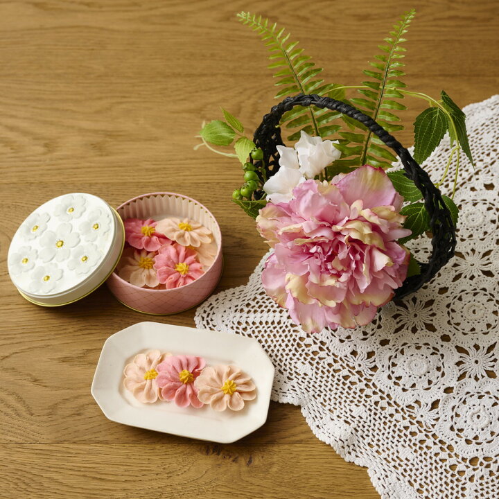 楽天市場 ガーデニング フラワー 花 花ギフトセット 母の日ギフト フラワーピクニックカフェ お花のぼうろ お手入れ要らずのアーティフィシャルフラワーセット Fp8621 ディノス楽天市場店
