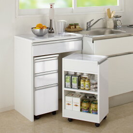 間仕切りキッチンカウンター スリムワゴン 幅29.5cm キッチン 収納カート キッチン収納 542209