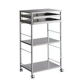 【クーポン最大5千円OFF 2/19 20時から4h限定】 ステンレス作業台ワゴン 引き出し2杯タイプ 幅50cm キッチン 収納カート キッチン収納 H91609 ＼LINE友だち登録でクーポン／