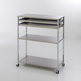 【クーポン最大5千円OFF 2/19 20時から4h限定】 ステンレス作業台ワゴン 引き出し2杯タイプ 幅73.5cm キッチン 収納カート キッチン収納 H91610 ＼LINE友だち登録でクーポン／