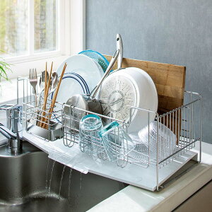 ≪フッ素加工ステンレストレー≫ 奥行58cmのシンクに渡せる水切り(レギュラーハイ)選べるトレー 水切りかご ラック シンク周り用品 580907